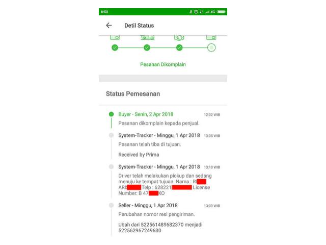 lacak paket tokopedia