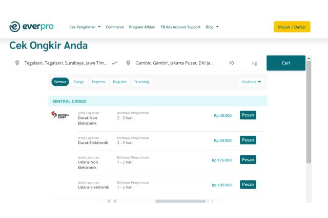 harga ekspedisi surabaya jakarta