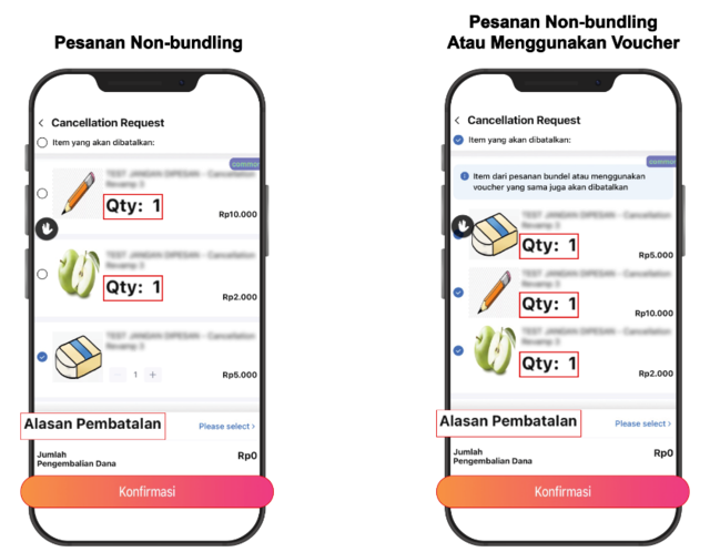 cara membatalkan pesanan di lazada