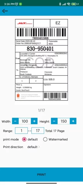 aplikasi cetak label pengiriman
