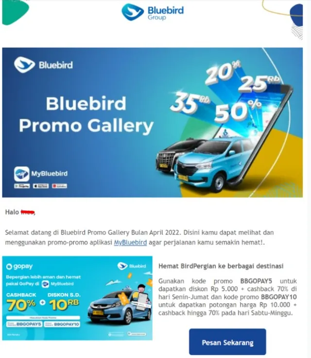 contoh email marketing