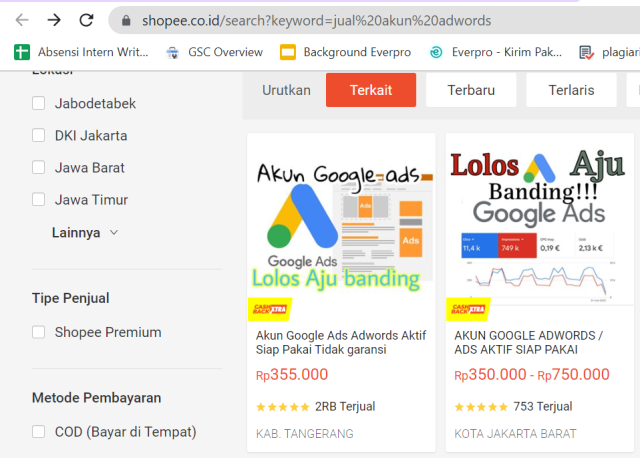 jual akun google ads