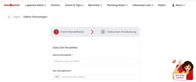 cara daftar agen lion parcel