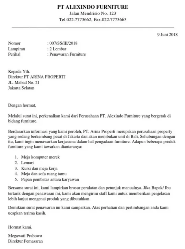 surat penawaran