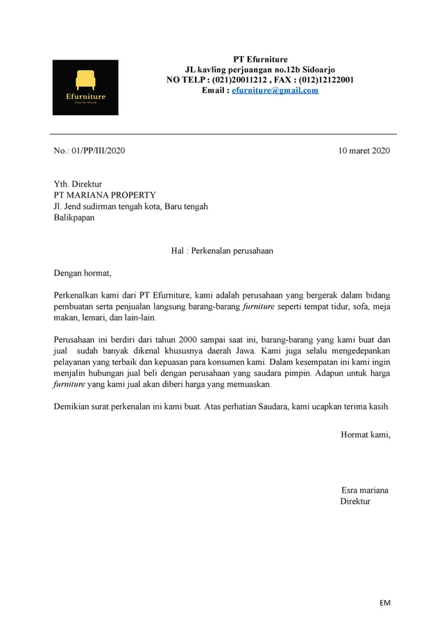 Surat Perkenalan