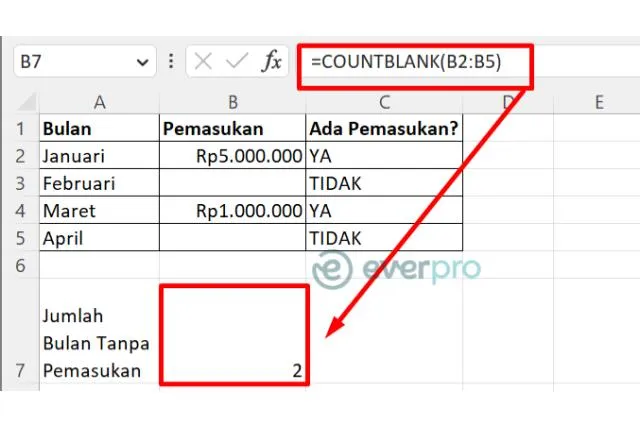 rumus excel jika cell kosong