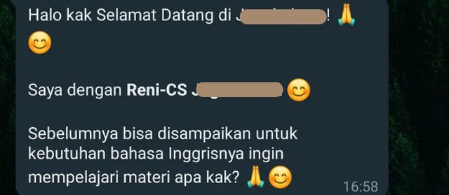 Contoh Greeting Massage WhatsApp Business