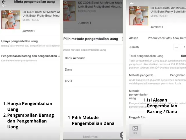 cara mengajukan pengembalian barang di tiktok shop