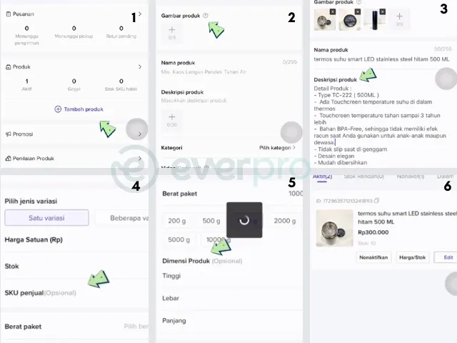 cara menambah produk di tiktok shop