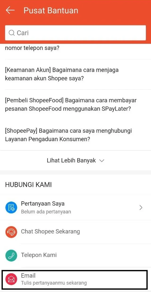 cara menghubungi cs shopee