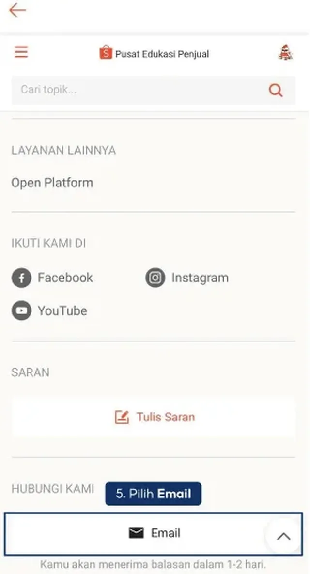 cara menghubungi cs shopee