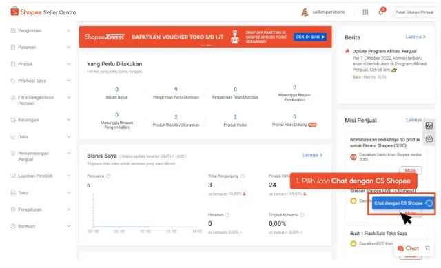 cara menghubungi cs shopee