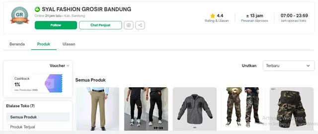 grosir celana cargo murah