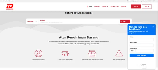 cara mengetahui nomor telepon kurir id express