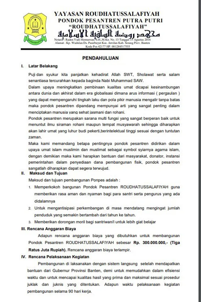 proposal pengajuan dana