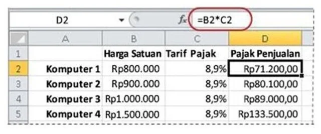 cara menghitung persentase diskon atau pajak