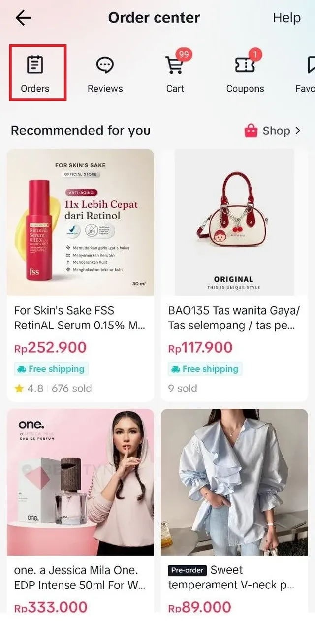 cara melihat total belanja di tiktok shop