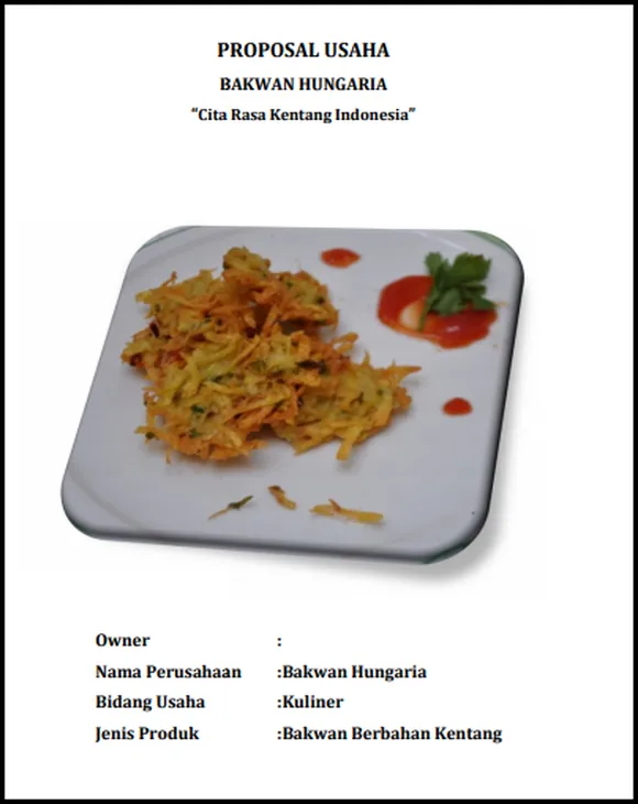 contoh business plan makanan